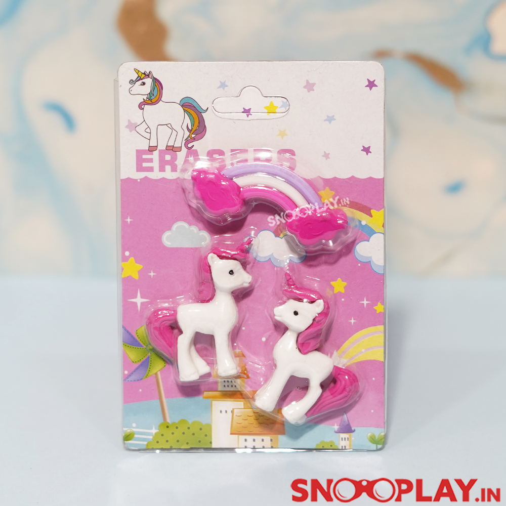 5 Packs of Unicorn Erasers (Each Pack includes 3 Erasers) for Return Gifts