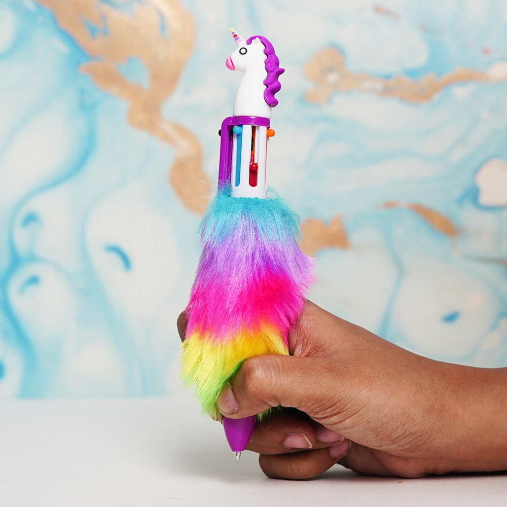 Pack of 5 Multicoloured Unicorn Pens (Each Pen includes 6 Coloured Inks) for Return Gifts