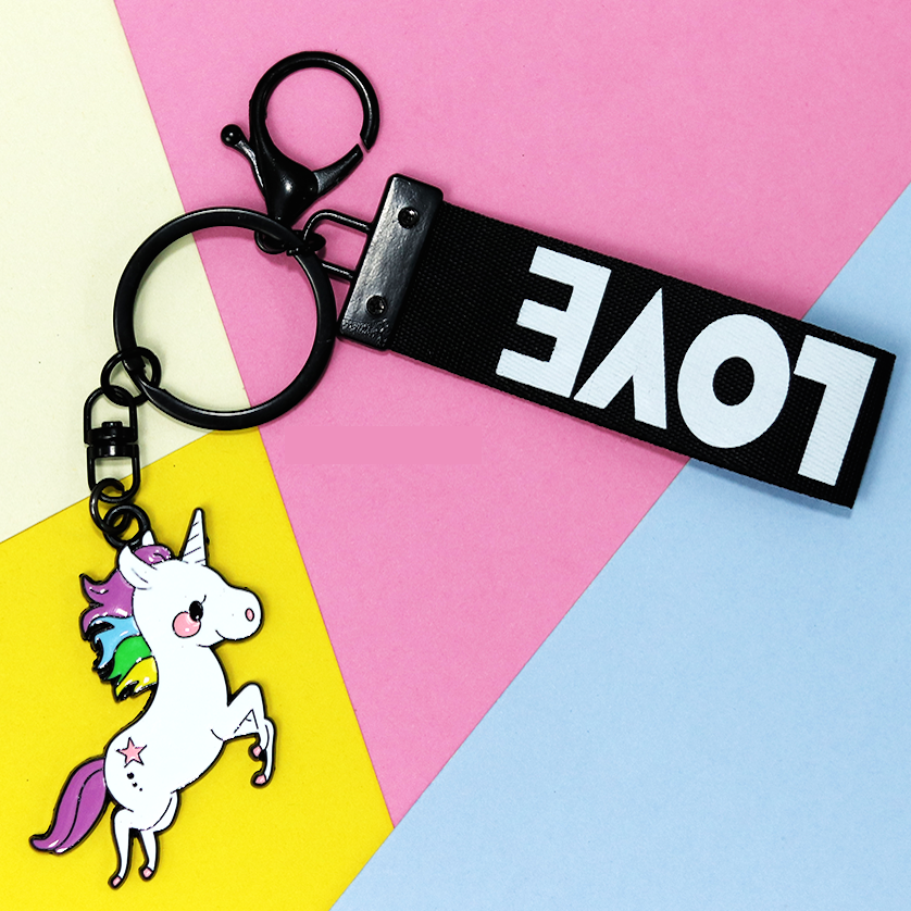 Unicorn Love Metal Keychain & Luggage Tag