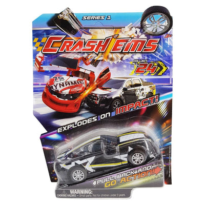 Crash'ems Black Star Pull Back Vehicle, 1 Car and 2 Modes of Play