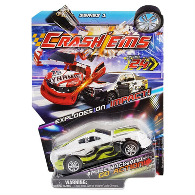 Crash'ems  Gold Flame Pull Back Vehicle, 1 Car and 2 Modes of Play