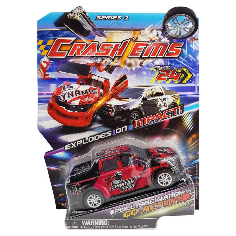 Crash'ems  Spartan Pull Back Vehicle, 1 Car and 2 Modes of Play