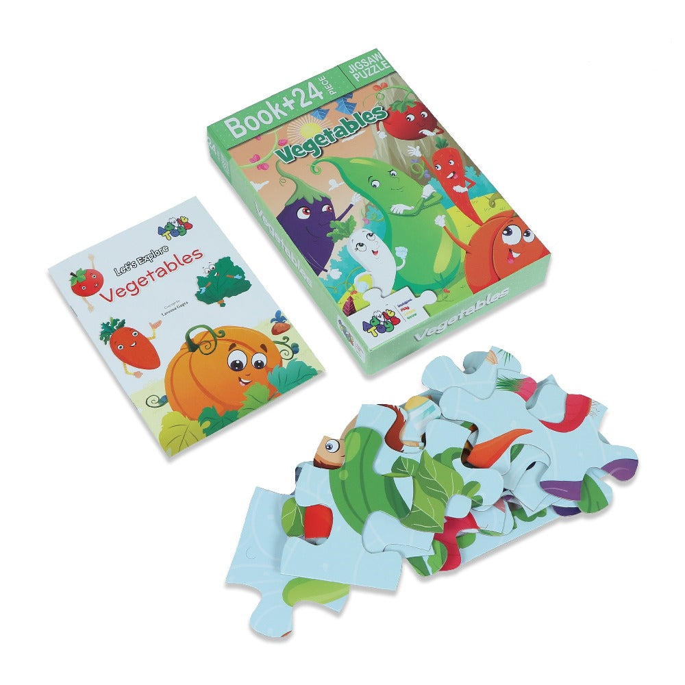 Vegetables- Jigsaw Puzzle (24 Piece + Educational Fun Fact Book)