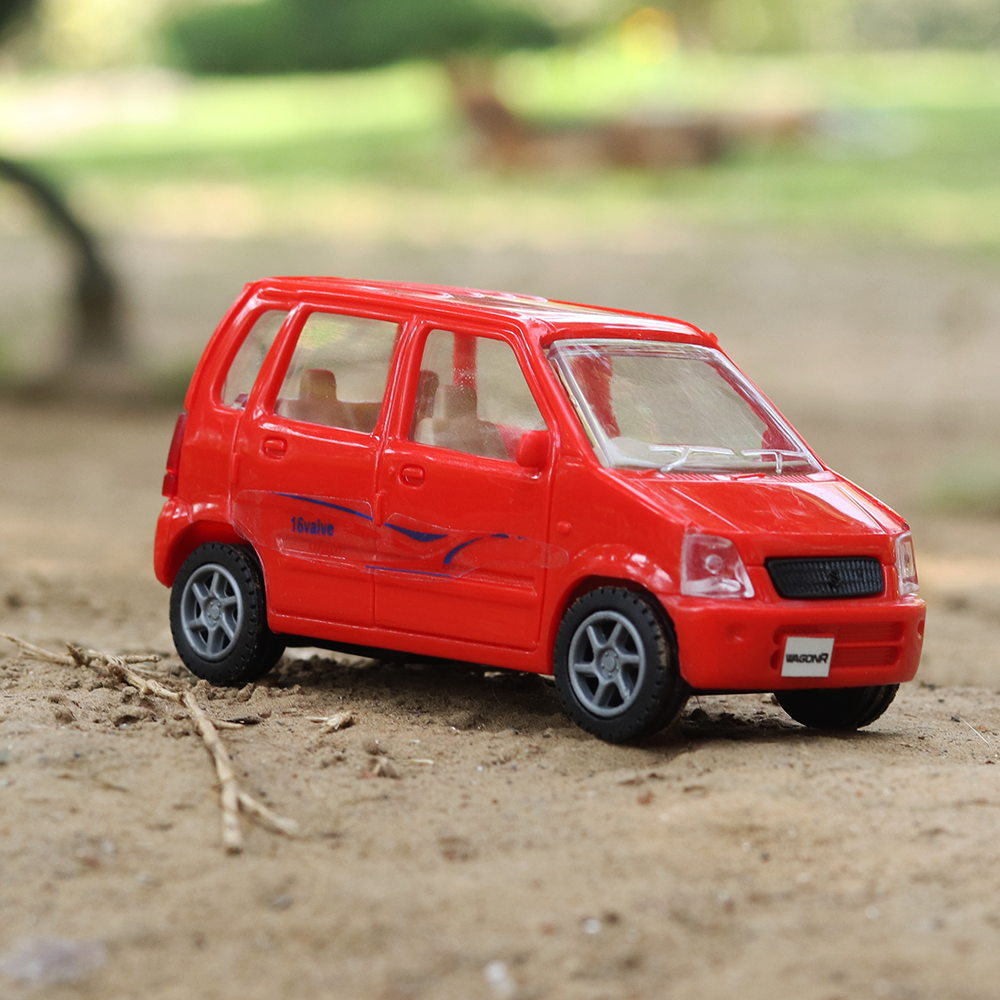 A great collectible option for ones who love toy cars, Wagon R toy car , red in colour.