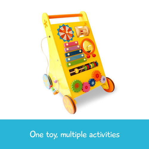 Shumee Musical Activity Walker with Wooden Xylophone, Clock with Numbers & More (9 Months - 2 Years)