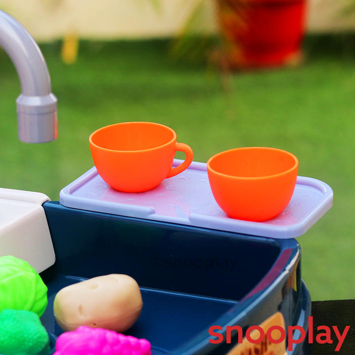 Electronic Kitchen Toy Sink Playset (Realistic Water Supply & Accessories) - Design 2