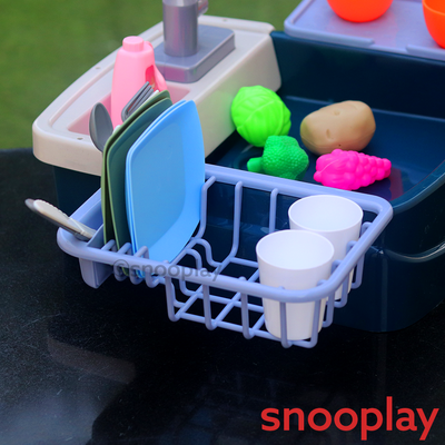 Electronic Kitchen Toy Sink Playset (Realistic Water Supply & Accessories) - Design 2