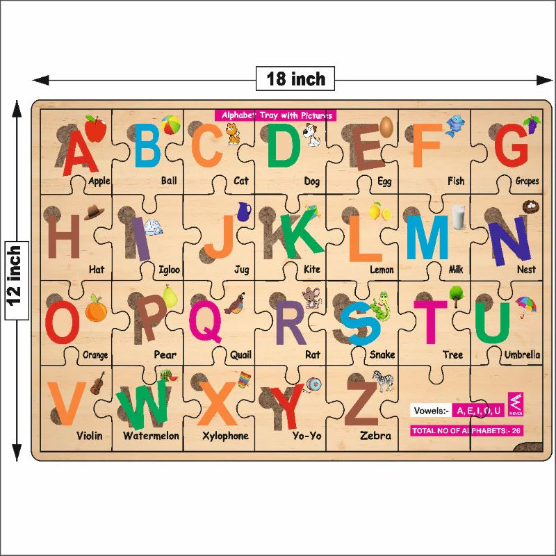 Wooden Alphabet Matching Puzzle Board Game