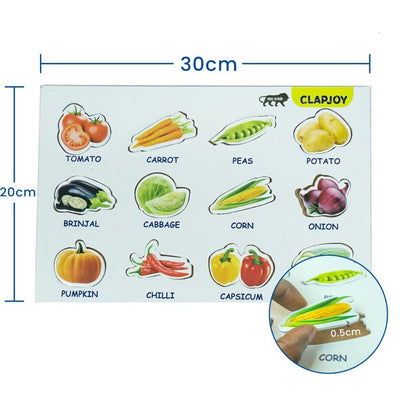 3D Wooden Educational Trays - Set of 5 (Fruits, Vegetables , Alphabets , Numbers and Shape , Animals)