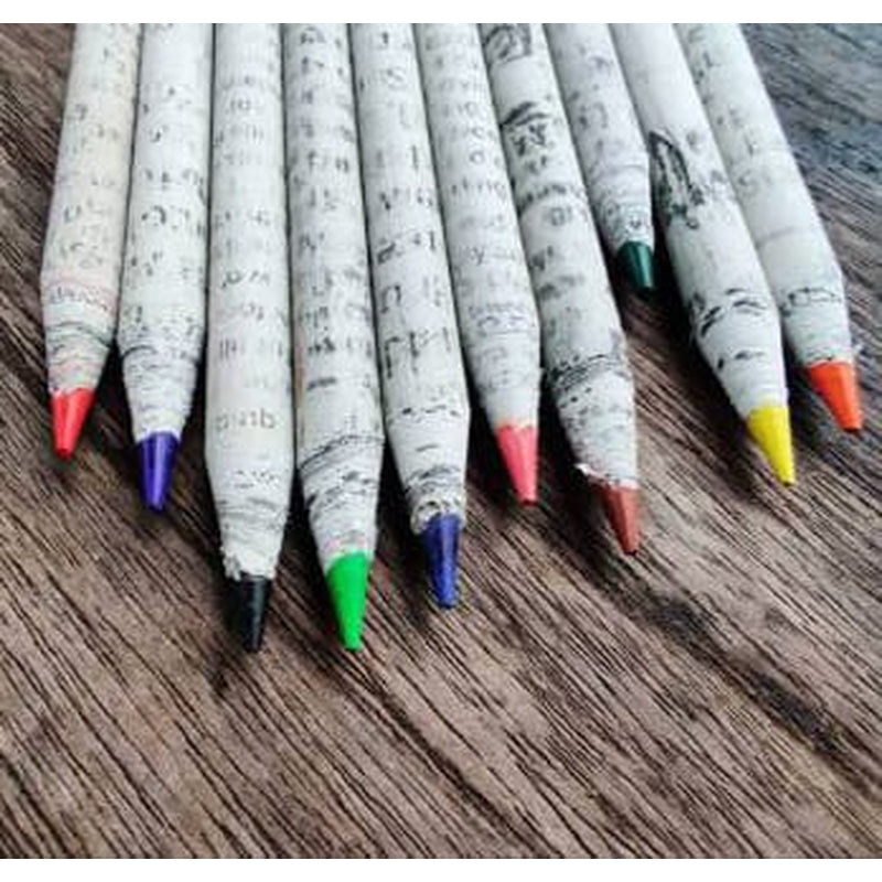 News paper Colour Pencils - Set of 10 pencils | Pack of 2