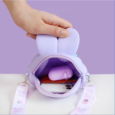 Little Bunny Zipper Sling Bag with Mirror, Comb and Keychain (Assorted Colours)