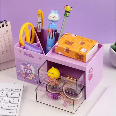 Desk organizer With Decorative Stickers - Assorted Colours