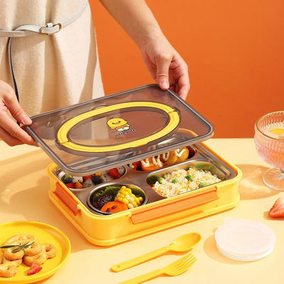 Insulated Stainless Steel Lunch Box with 4 Compartments