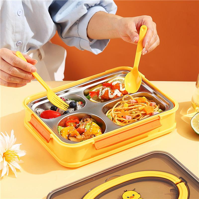 Insulated Stainless Steel Lunch Box with 4 Compartments