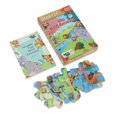 The Wild Animals- Jigsaw Puzzle (24 Piece + Educational Fun Fact Book)