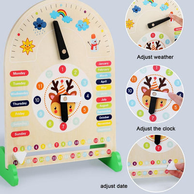 Wood Toddler Calendar Learning Toys