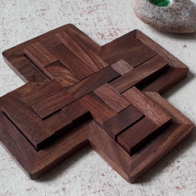 Wooden 9 Pieces Pentominoes Jigsaw Puzzle