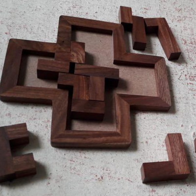 Wooden 9 Pieces Pentominoes Jigsaw Puzzle