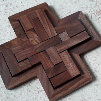 Wooden 9 Pieces Pentominoes Jigsaw Puzzle