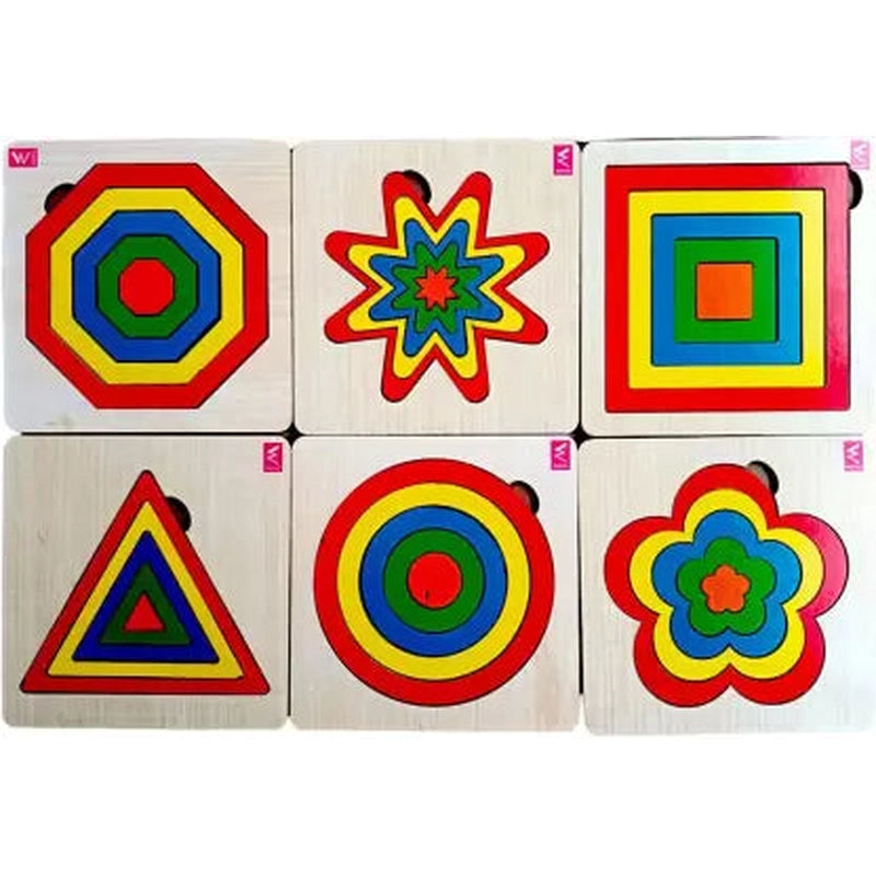 Wooden Geometric Seriation Puzzle Educational Board Game