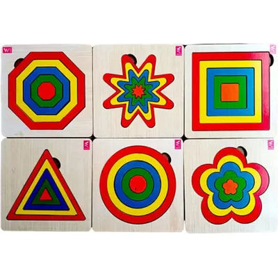 Wooden Geometric Seriation Puzzle Educational Board Game