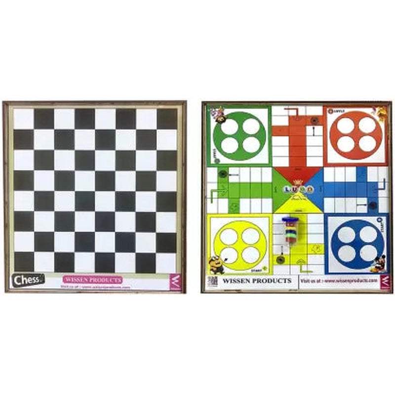 2-in-1 Wooden Chess & Ludo Board Game (4 Years till Grown Ups)