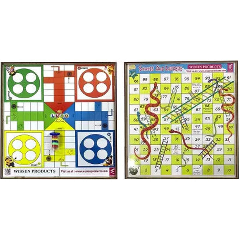 Wooden Ludo-Snake ladder Combined Board Game