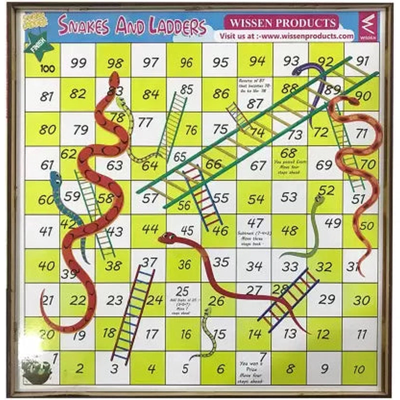 Wooden Ludo-Snake ladder Combined Board Game