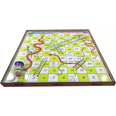 Wooden Ludo-Snake ladder Combined Board Game