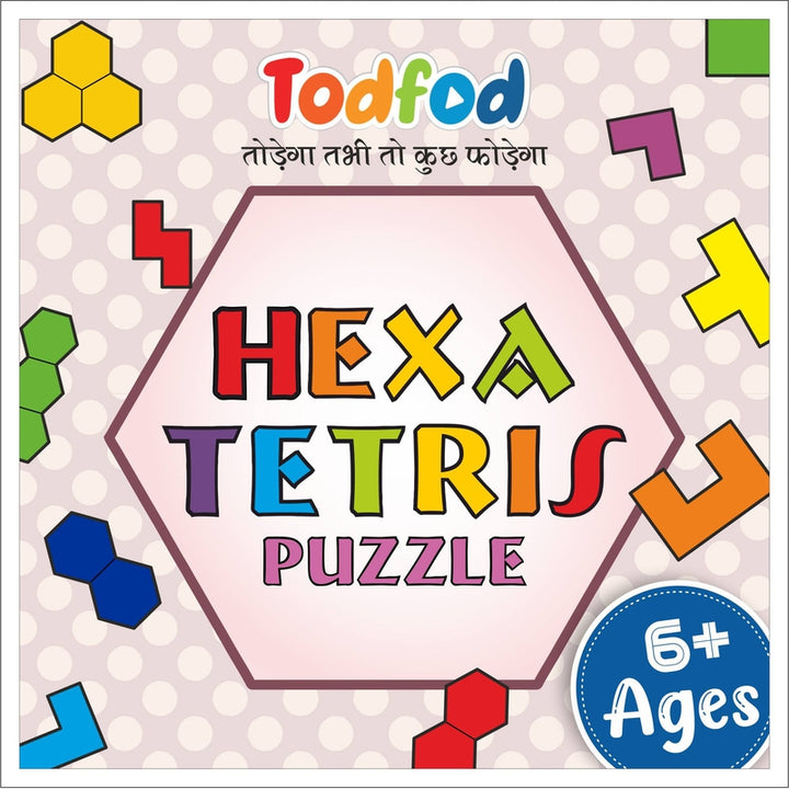 Wooden hexatetris Puzzle Toy Brain Games for Kids & Children, Brain Booster, Junior Edition Learning & Educational Hexagonal Pattern Block