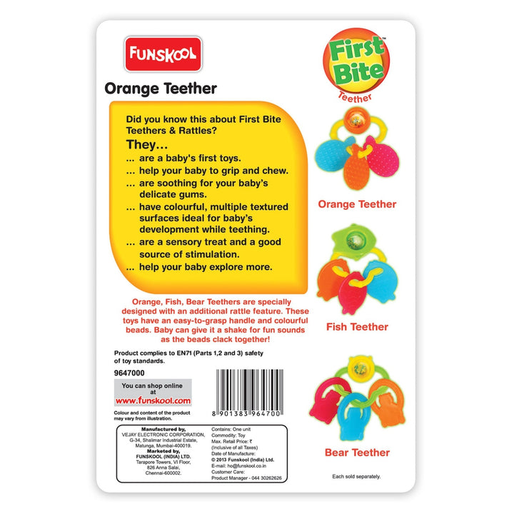 Orange Shaped Teether (3-12 Months)