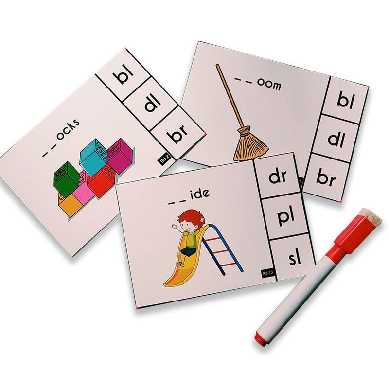 Phonics Blends and Diagraphs Activity Flashcards- Pack of 32